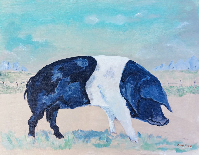 moms painting of a pig